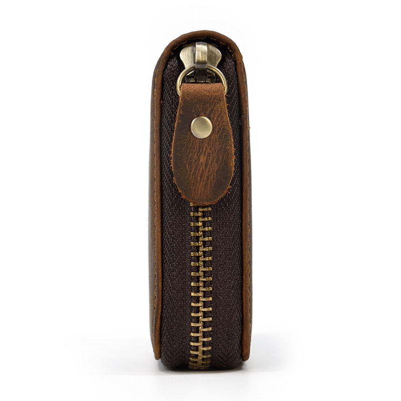 Men Crazy horse Genuine Leathe - مراجعة Edc Carry Card وسعره