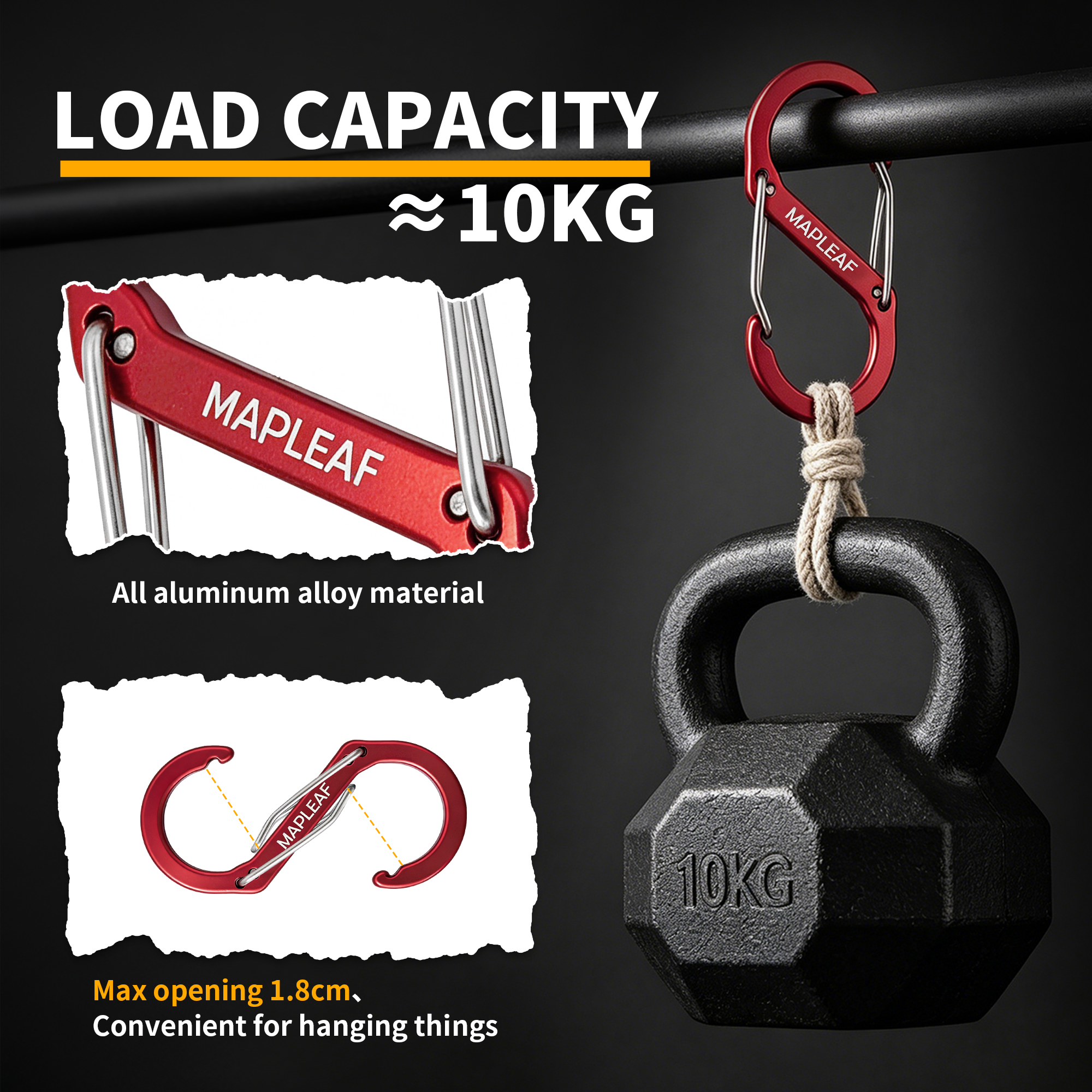 MAPLEAF Double Gate Carabiner  - مراجعة Edc Carry Kit وسعره